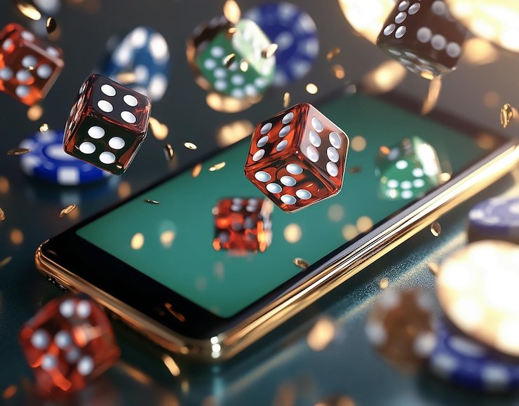 Tampilan meja poker dealer langsung dengan kartu komunal, pot, dan posisi pemain